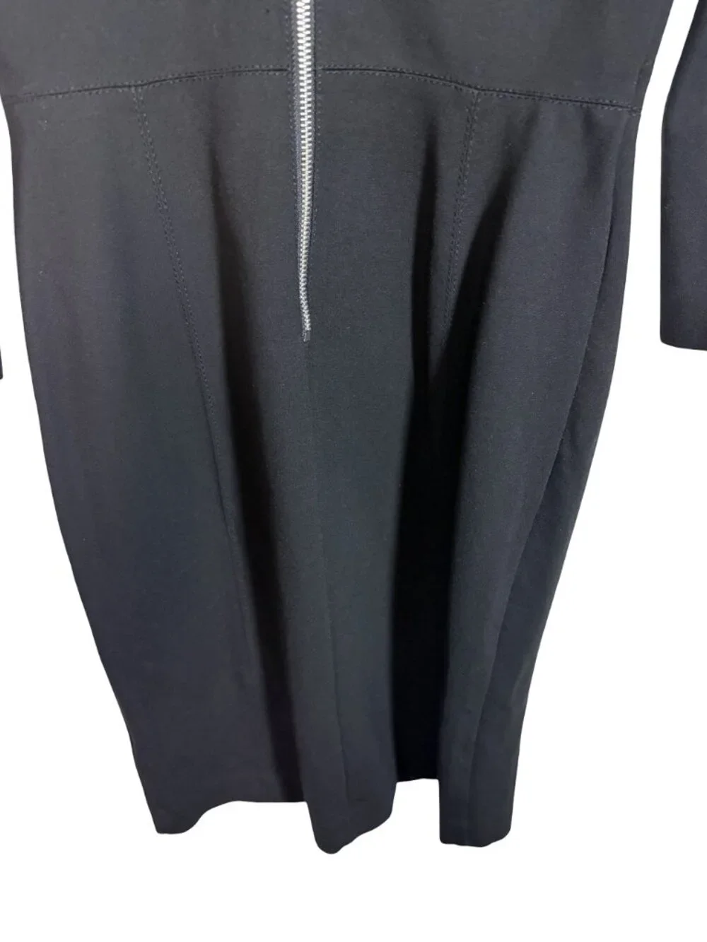 J.Crew Black Structured Ponte Sheath Dress Women's Exposed Zips Size 2 NWT Sleek